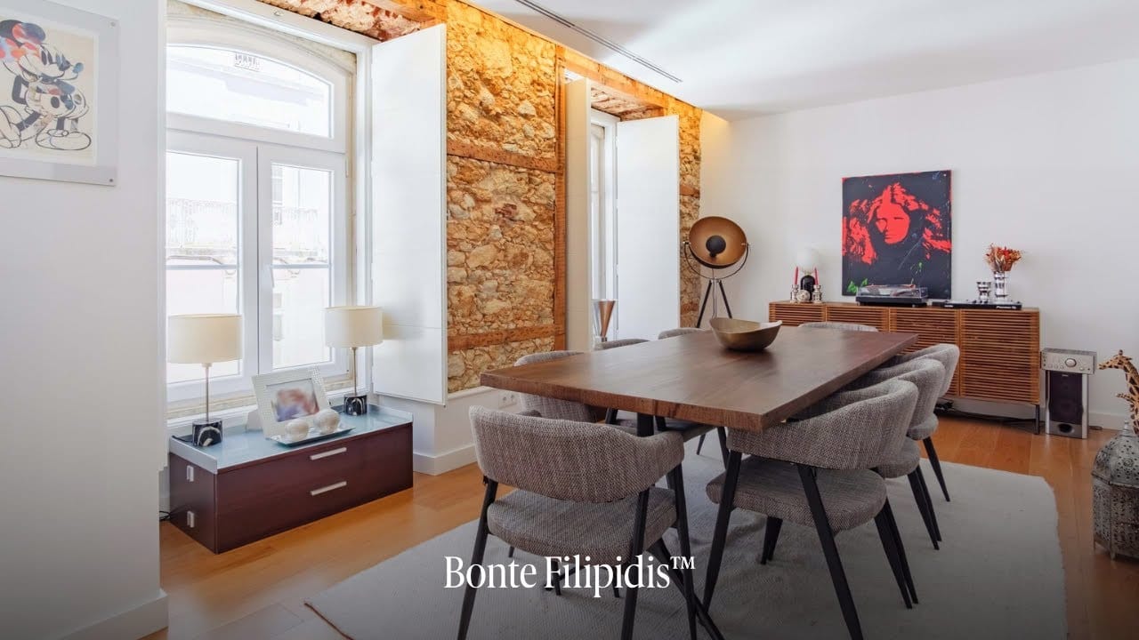 Stylish dining area with natural light and decor.